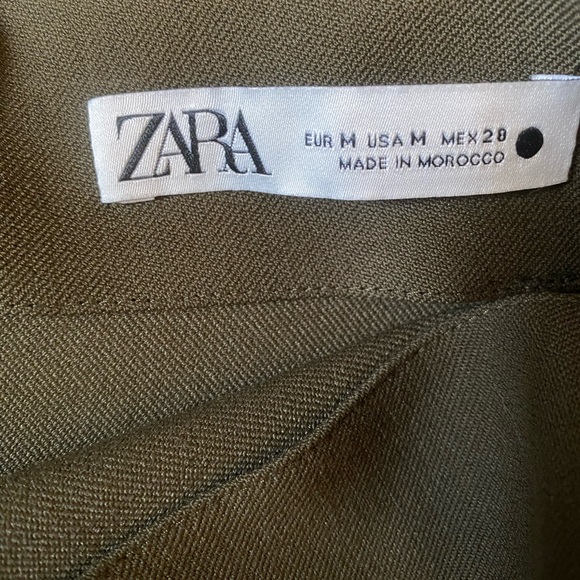 Zara army khaki green mini rouched skirt size Medium - Picture 6 of 6